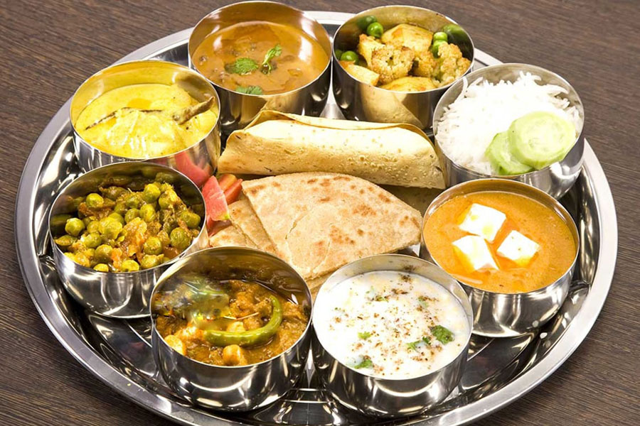 north indian food thali