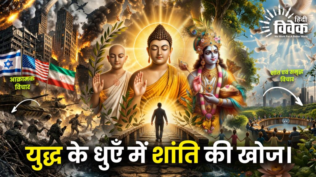 युद्ध के धुएँ में शांति की खोज।