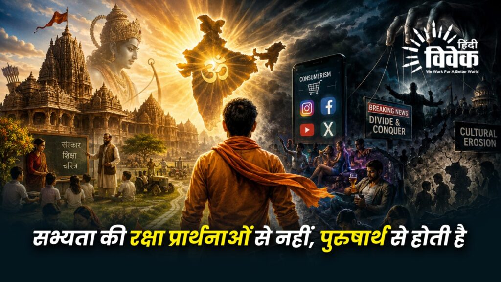 सभ्यता की रक्षा प्रार्थनाओं से नहीं, पुरुषार्थ से होती है
