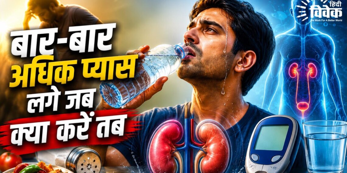 बार-बार अधिक प्यास लगे जब, क्या करें तब