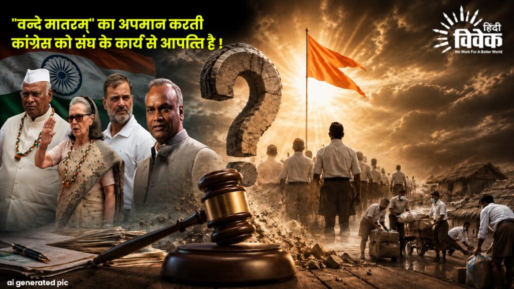 "वन्दे मातरम्" का अपमान करती कांग्रेस को संघ के कार्य से आपत्‍त‍ि है !